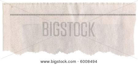 Picture or Photo of Blank newspaper clipping isolated on white background.