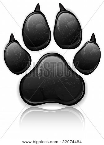 Picture or Photo of Black animal paw print isolated on white vector illustration