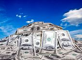 stock photo of finance  - big pile of the money - JPG 