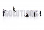 foto of leadership  - business team working around the word solutions - JPG 