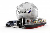 stock photo of globe  - 3d global business commerce concept - JPG 