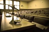 foto of balancing  - Symbol of law and justice in the empty courtroom law and justice concept
 - JPG 