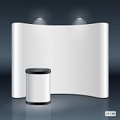stock photo of trade  - Vector blank trade show booth for designers - JPG 