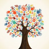 foto of meeting  - Isolated diversity tree hands illustration - JPG 