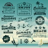 image of holidays  - Vintage summer typography design with labels - JPG 