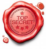 stock photo of information  - top secret confidential and classified information private property or information red wax seal stamp - JPG 