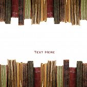 image of objects  - old books in a row isolated on white background - JPG 