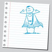 image of figures  - Hand drawn superhero - JPG 