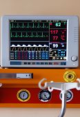 stock photo of bloodpressure  - Diagnostic instrument displaying pulse blood - JPG 