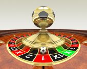 picture of outcome  - Soccer betting concept with roulette wheel and soccer ball - JPG 