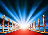 pic of red  - A red carpet leading to somewhere exciting with bright light and abstract background - JPG 