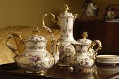 picture of opulence  - an antique china tea set on a table - JPG 