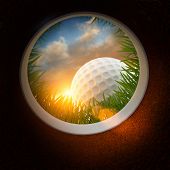 foto of hole  - Golf Ball and hole  - JPG 
