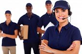 stock photo of staff  - professional courier service dispatcher and staff - JPG 