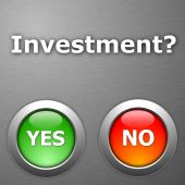 pic of investment  - investment and yes no button on metal - JPG 