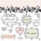 stock photo of france  - Doodle frames in French style - JPG 