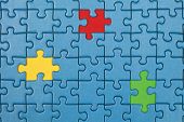 pic of puzzle  - Jigsaw Puzzle with missing pieces in three different colors - JPG 