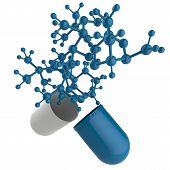 picture of science  - capsule shows molecule as medical science concept - JPG 