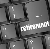 picture of investment  - retirement for investment concept with a button on computer keyboard - JPG 