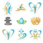 foto of health  - Set of icons with spa health symbols - JPG 