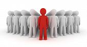 stock photo of leadership  - 3d people icon leadership and team  - JPG 