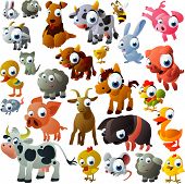stock photo of animals  - extra big set of farm animals - JPG 