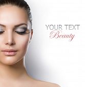 stock photo of model  - Beautiful Fashion Luxury Makeup - JPG 