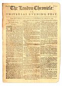 picture of newspaper  - London Chronicle newspaper dated Oct 16 1759 front page - JPG 