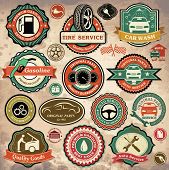 picture of transportation  - Collection of vintage retro grunge car labels - JPG 