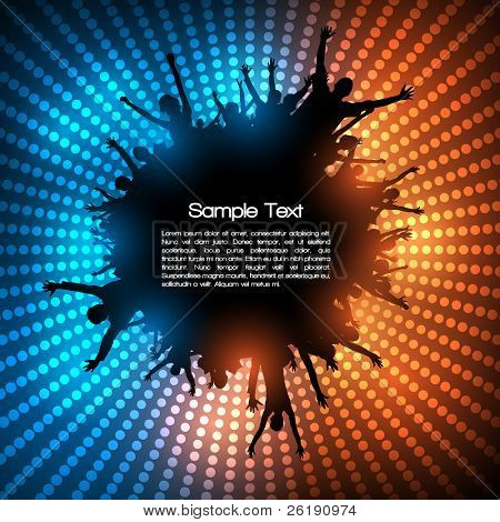 Picture or Photo of Eps10 Party People Vector Background - Dancing Young People