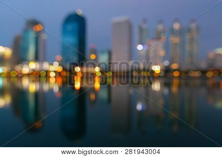 Poster: Twilight Blur Bokeh Light City