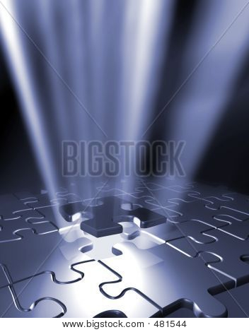 Picture or Photo of Puzzle pieces - 3d render