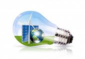 pic of earth  - Light bulb with wind turbine - JPG 