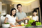 image of time  - Asian Family spending time together in the kitchen - JPG 