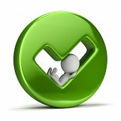 picture of people  - 3d small person lying in a hole in the form of ticks - JPG 