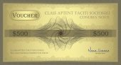 image of security  - vector Voucher gold Guilloche coupon certificate template security spirograph - JPG 