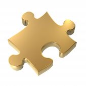 pic of puzzle  - golden puzzle piece - JPG 