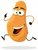 pic of character  - Illustration of a funny happy and healthy cartoon potato vegetable character running - JPG 