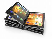 stock photo of opening  - Opened book or folder from tablet pc - JPG 