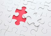 stock photo of puzzle  - puzzle with missing part - JPG 