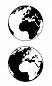 picture of earth  - Earth Black And White Silhouette Vector Illustration - JPG 