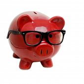 stock photo of banking  - Piggy bank manager - JPG 