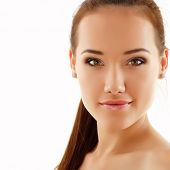 picture of beauty  - teenager girl beautiful cheerful enjoying isolated on white background - JPG 