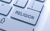 picture of religion  - Religion word button on keyboard with soft focus - JPG 