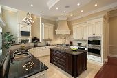 picture of interior  - Kitchen in contemporary home with large island - JPG 