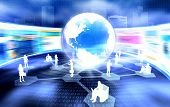 picture of business concept  - Social and business networking with people from around the world connect to each other via internet - JPG 