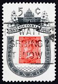 image of incorporate  - a stamp printed in the Canada shows British Columbia Legislative Building and Stamp of 1860 - JPG 