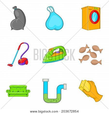cleaning house service icon set cartoon set of 9 cleaning house cleaning house service
