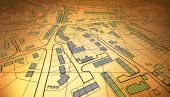 picture of map  - Angled view of a housing map of a generic town - JPG 