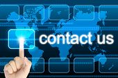 pic of future  - hand pressing contact us button on a touch screen interface - JPG 